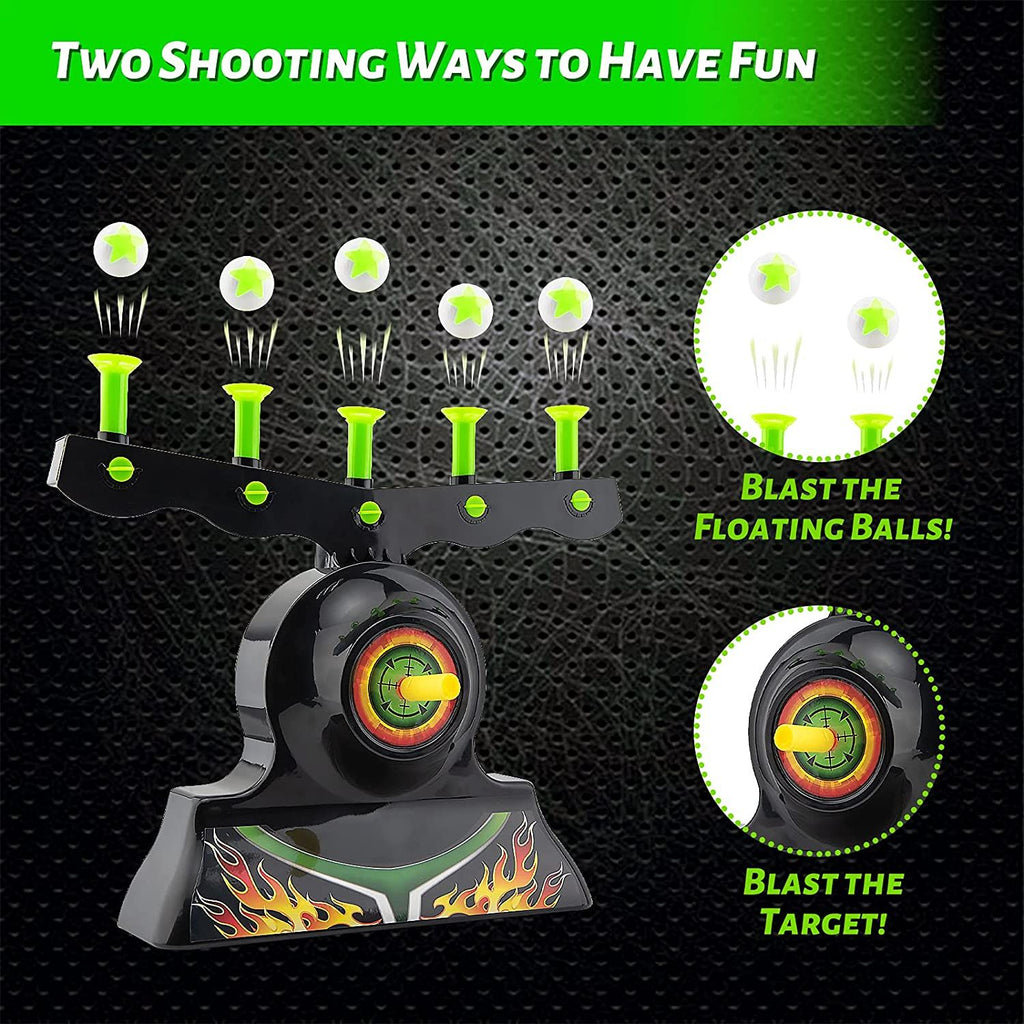 RAINBEAN - Shooting Targets for Nerf Guns Shooting Game Glow in The Dark Floating Ball Target Practice Toys for Kids Boys Hover Shot 1 Blaster Toy Gun 10 Soft Foam Balls 3 Darts Gift
