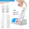 Eggracks by Global Phoenix - For Wii Remote Controller Charger Dual Charge Dock with Two 2800mAh Rechargeable Batteries