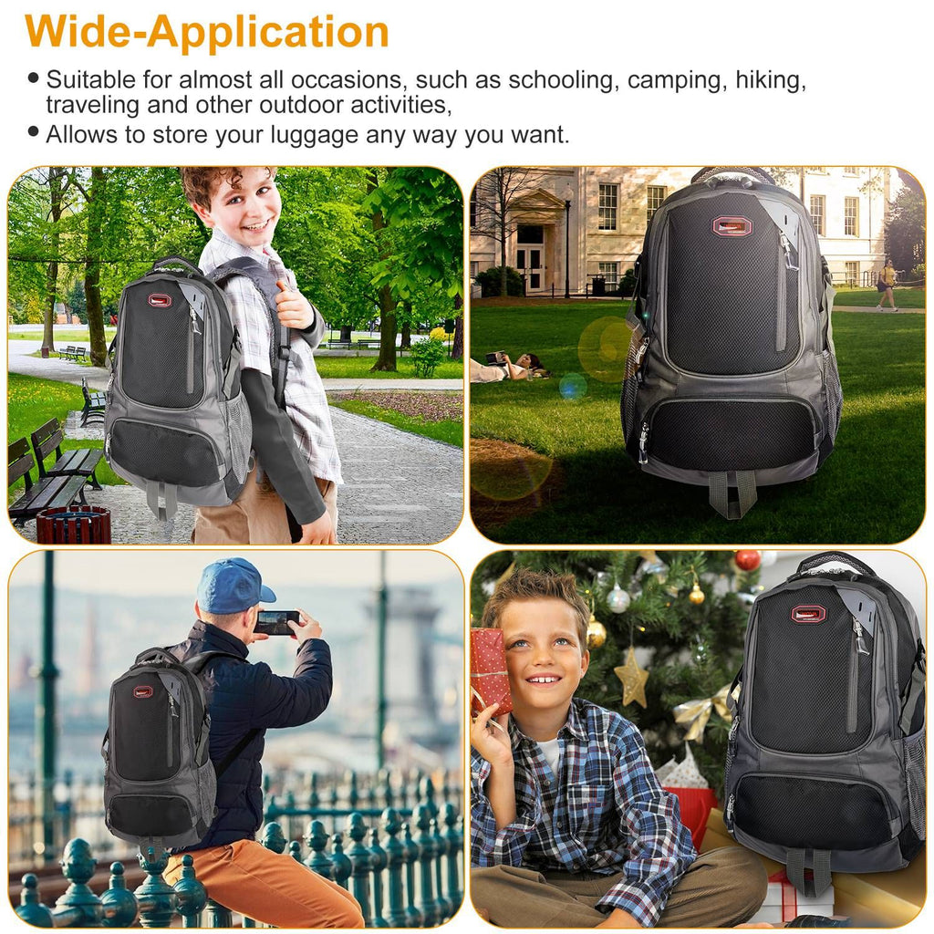 Eggracks by Global Phoenix - Unisex School Backpack Casual Travel Shoulder Bag W/ Adjustable Straps Dual-Water Bottle Pouch