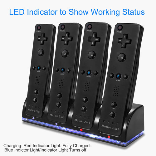 Eggracks by Global Phoenix - 4 Remotes Charging Dock Game Controller Charger 2800mAh Rechargeable Battery Charging Stations