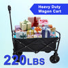 Yeah Depot - Mini Folding Wagon Garden Shopping Beach Cart (black+blue)