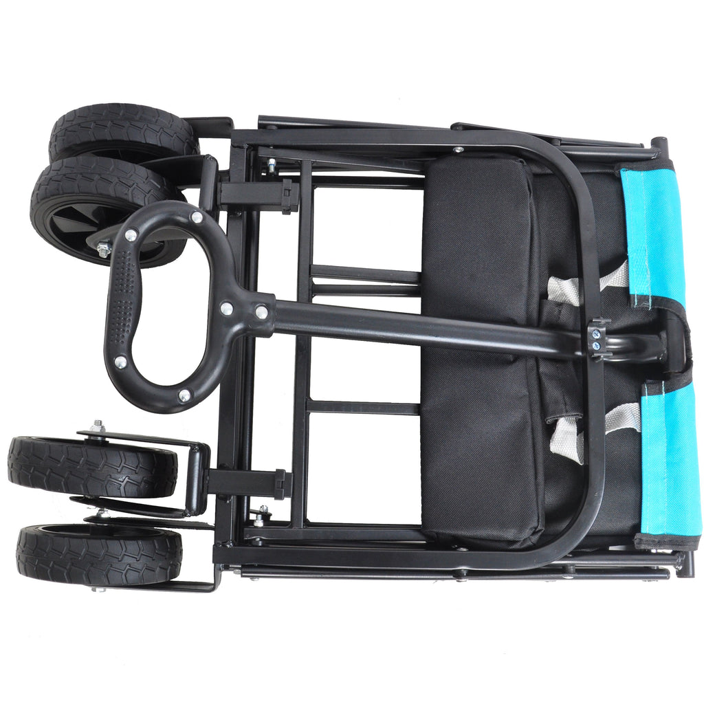 Yeah Depot - Mini Folding Wagon Garden Shopping Beach Cart (black+blue)