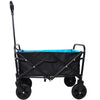 Yeah Depot - Mini Folding Wagon Garden Shopping Beach Cart (black+blue)