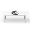 Yeah Depot - Patio Dining Expandable Table, Metal Aluminum Outdoor Table for 6-8 Person Rectangular Table for Porch Lawn Garden Bistro(Ivory White)