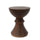 Yeah Depot - 16'' Ribbed Brown Concrete Outdoor Side Table with Hourglass Design â€“ Weather-Resistant Accent for Patio, Garden, or Balcony