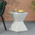 Yeah Depot - 14.75'' White Terrazzo Finish Prismatic Symmetry Concrete Outdoor Side Table with Prismatic Design â€“ Weather-Resistant Accent for Patio, Garden, or Balcony