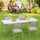 Yeah Depot - 4ft Folding Table Outdoor Indoor Heavy Duty Portable Table with Carrying Handle for Camping Picnic Party