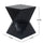 Yeah Depot - 14.25'' Black Concrete Side Table with Rustic Hand-Carved Texture and Unique Symmetric Form â€“ Weather-Resistant Accent for Patio, Garden, or Balcony