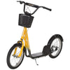 Yeah Depot - Aosom Youth Scooter, Kick Scooter with Adjustable Handlebars, Double Brakes, 16'' Inflatable Rubber Tires, Basket, Cupholder, Orange