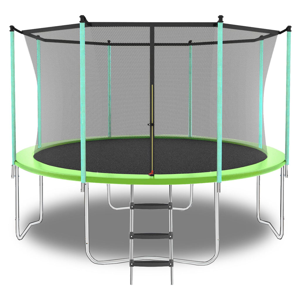 Yeah Depot - 10ft Green Outdoor Toddler Trampoline with Enclosure Safety Net Jumping Fun Trampoline, heavy-duty jump pads, spring-loaded for children and adults, Gifts for Boys/Girls
