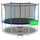 Yeah Depot - 12ft Blue Outdoor Toddler Trampoline with Enclosure Safety Net Jumping Fun Trampoline, heavy-duty jump pads, spring-loaded for children and adults, Gifts for Boys/Girls