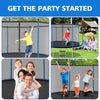 Yeah Depot - 12ft Blue Outdoor Toddler Trampoline with Enclosure Safety Net Jumping Fun Trampoline, heavy-duty jump pads, spring-loaded for children and adults, Gifts for Boys/Girls