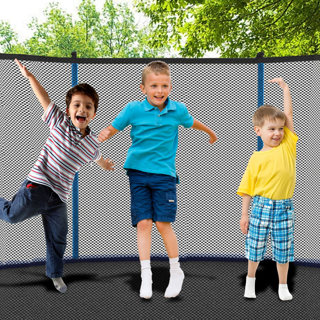 Yeah Depot - 12ft Blue Outdoor Toddler Trampoline with Enclosure Safety Net Jumping Fun Trampoline, heavy-duty jump pads, spring-loaded for children and adults, Gifts for Boys/Girls