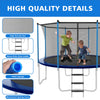 Yeah Depot - 12ft Blue Outdoor Toddler Trampoline with Enclosure Safety Net Jumping Fun Trampoline, heavy-duty jump pads, spring-loaded for children and adults, Gifts for Boys/Girls