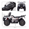 Yeah Depot - Aosom 12V Ride on ATV for Kids, Kids Electric 4 Wheeler with Headlight, Music, MP3, Treaded Tires, Battery Powered Kids Quad for Toddler, White