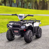 Yeah Depot - Aosom 12V Ride on ATV for Kids, Kids Electric 4 Wheeler with Headlight, Music, MP3, Treaded Tires, Battery Powered Kids Quad for Toddler, White