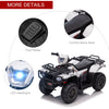Yeah Depot - Aosom 12V Ride on ATV for Kids, Kids Electric 4 Wheeler with Headlight, Music, MP3, Treaded Tires, Battery Powered Kids Quad for Toddler, White