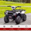 Yeah Depot - Aosom 12V Ride on ATV for Kids, Kids Electric 4 Wheeler with Headlight, Music, MP3, Treaded Tires, Battery Powered Kids Quad for Toddler, White