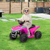 Yeah Depot - Qaba Kids ATV Quad, 6V Ride On Toy with 1.6MPH Max Speed, Rechargeable Battery, 4 Wheeler Battery Powered with Lights, Forward & Reverse for Toddlers, Pink