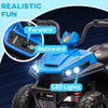 Yeah Depot - Qaba 12V Kids ATV, Battery Powered Four Wheeler with Spring Suspension, Forward & Reverse, LED Lights, Music, MP3, Kids Electric Car for Boys Girls, Blue