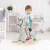 Yeah Depot - Qaba Kids Rocking Horse for Toddler 3-5, Plush Ride on Horse Wooden Rocker with Realistic Sounds, Gray