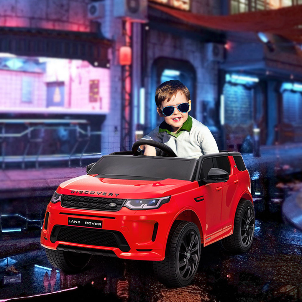 Yeah Depot - Qaba Land Rover Discovery Sport Licensed 12V Kids Ride on Car, Battery Powered Kids Electric Car with Remote Control, Soft Start, LED Lights, Music Horn, 3 Speeds, Red