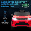 Yeah Depot - Qaba Land Rover Discovery Sport Licensed 12V Kids Ride on Car, Battery Powered Kids Electric Car with Remote Control, Soft Start, LED Lights, Music Horn, 3 Speeds, Red