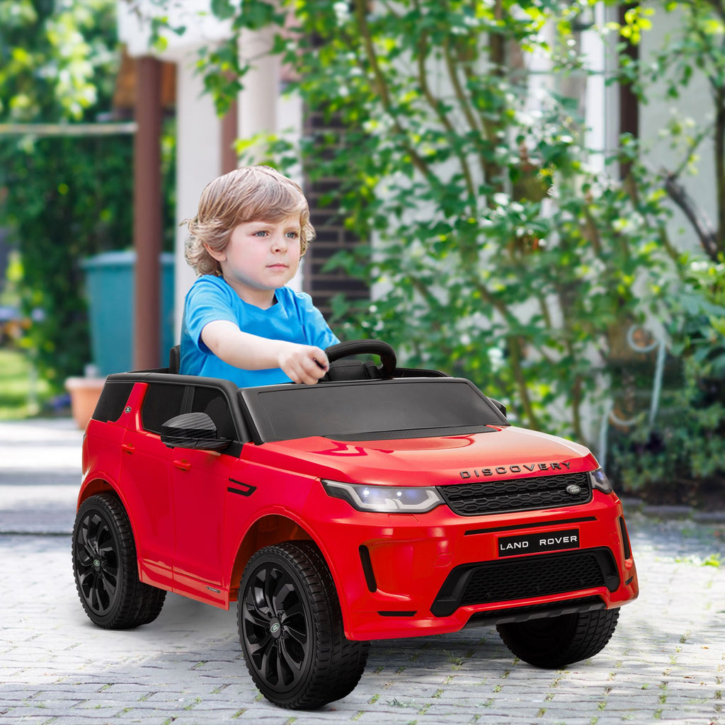 Yeah Depot - Qaba Land Rover Discovery Sport Licensed 12V Kids Ride on Car, Battery Powered Kids Electric Car with Remote Control, Soft Start, LED Lights, Music Horn, 3 Speeds, Red