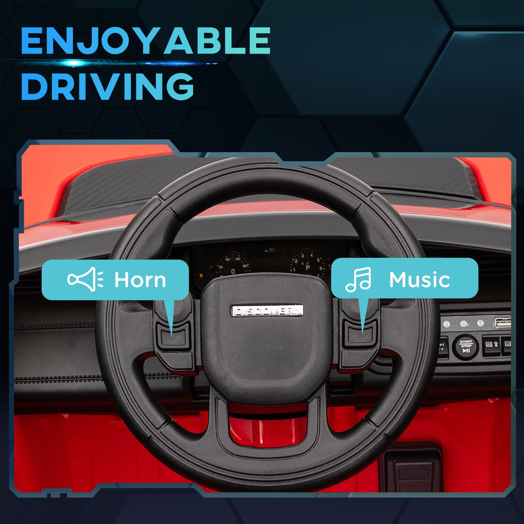 Yeah Depot - Qaba Land Rover Discovery Sport Licensed 12V Kids Ride on Car, Battery Powered Kids Electric Car with Remote Control, Soft Start, LED Lights, Music Horn, 3 Speeds, Red