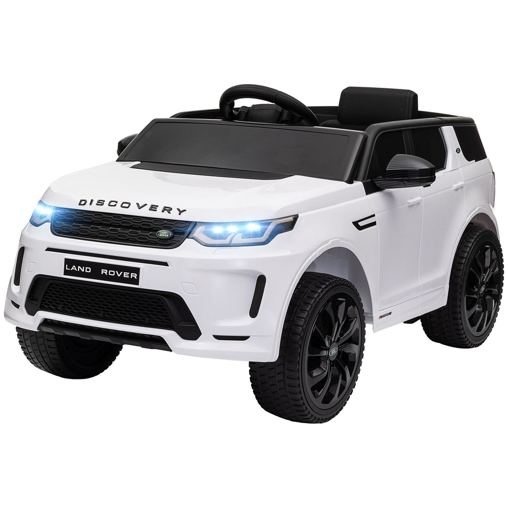 Yeah Depot - Qaba Land Rover Discovery Sport Licensed 12V Kids Ride on Car, Battery Powered Kids Electric Car with Remote Control, Soft Start, LED Lights, Music Horn, 3 Speeds, White