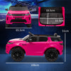 Yeah Depot - Qaba Land Rover Discovery Sport Licensed 12V Kids Ride on Car, Battery Powered Kids Electric Car with Remote Control, Soft Start, LED Lights, Music Horn, 3 Speeds, Pink