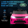 Yeah Depot - Qaba Land Rover Discovery Sport Licensed 12V Kids Ride on Car, Battery Powered Kids Electric Car with Remote Control, Soft Start, LED Lights, Music Horn, 3 Speeds, Pink