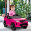 Yeah Depot - Qaba Land Rover Discovery Sport Licensed 12V Kids Ride on Car, Battery Powered Kids Electric Car with Remote Control, Soft Start, LED Lights, Music Horn, 3 Speeds, Pink