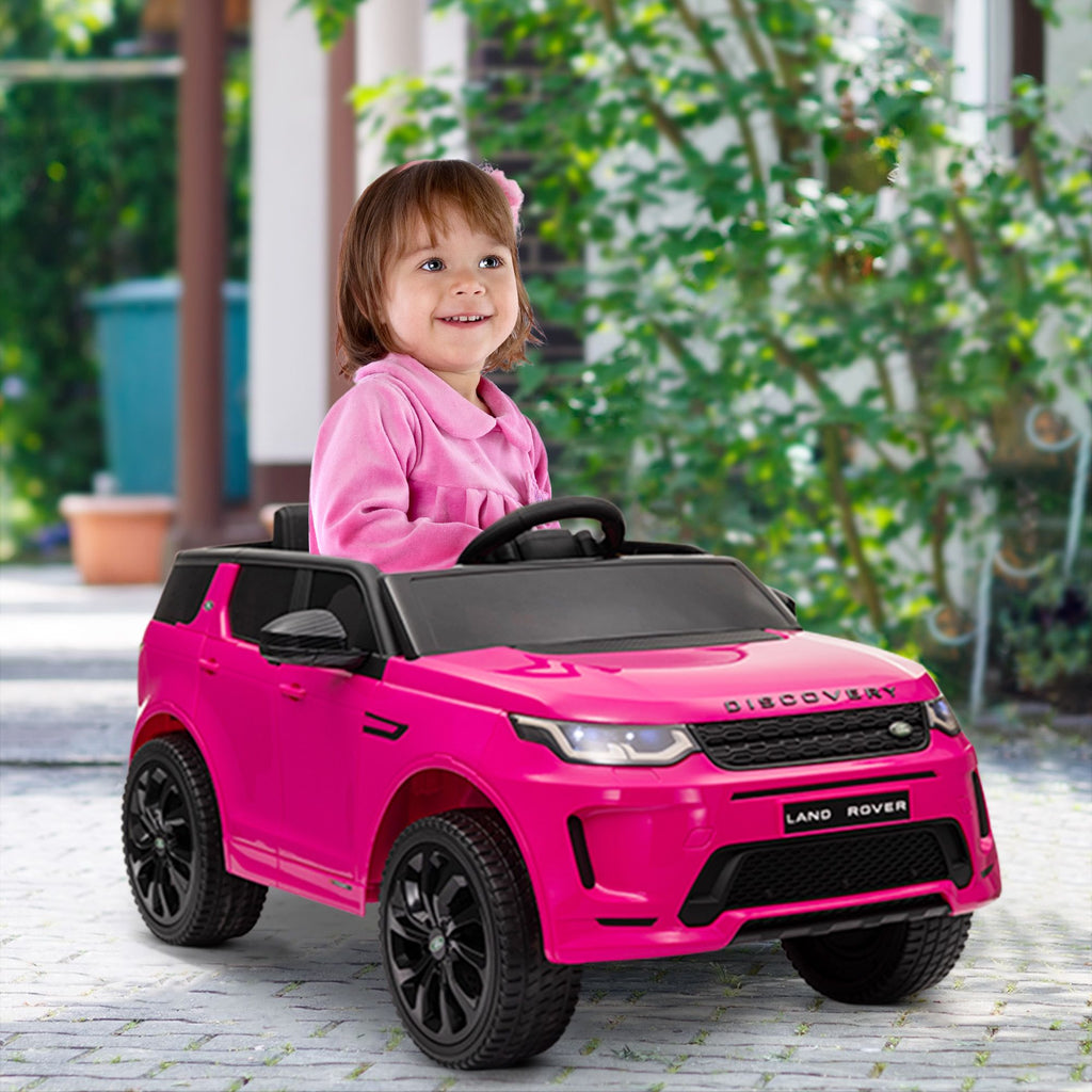 Yeah Depot - Qaba Land Rover Discovery Sport Licensed 12V Kids Ride on Car, Battery Powered Kids Electric Car with Remote Control, Soft Start, LED Lights, Music Horn, 3 Speeds, Pink