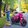 Yeah Depot - Qaba Kids Motorcycle, 6V Battery Powered Dirt Bike with Training Wheels, Horn & Start Sound, Electric Motorcycle for Kids 3-8 Years, Pink