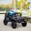 Yeah Depot - Qaba 12V Ride on Truck, Battery Powered Kids Electric Car with Parent Remote, 4 Suspension Wheels, 3 MPH Max Speed, Music, Horn & LED Lights for Ages 3-6 Years Old, Black