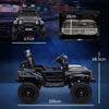 Yeah Depot - Qaba 12V Ride on Truck, Battery Powered Kids Electric Car with Parent Remote, 4 Suspension Wheels, 3 MPH Max Speed, Music, Horn & LED Lights for Ages 3-6 Years Old, Black