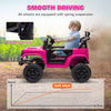 Yeah Depot - Qaba 12V Ride On Truck, Battery Powered Kids Electric Car UTV with 4 Suspension Wheels, Remote Control, 3 Speeds, LED Headlights, Horn, USB Music, Pink