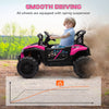 Yeah Depot - Qaba 12V Kids UTV, Battery Powered Ride on Truck, 3.7 MPH Off-Road Electric Car with Remote Control, 4-Wheel Suspension, LED Headlights, 3 Speeds, Horn & Music, for Boys and Girls, Pink