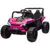 Yeah Depot - Qaba 12V Kids UTV, Battery Powered Ride on Truck, 3.7 MPH Off-Road Electric Car with Remote Control, 4-Wheel Suspension, LED Headlights, 3 Speeds, Horn & Music, for Boys and Girls, Pink