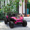 Yeah Depot - Qaba 12V Kids UTV, Battery Powered Ride on Truck, 3.7 MPH Off-Road Electric Car with Remote Control, 4-Wheel Suspension, LED Headlights, 3 Speeds, Horn & Music, for Boys and Girls, Pink