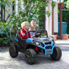 Yeah Depot - Qaba 2 Seater Electric Car for Kids, 24V Battery Powered Ride on Car with Remote Control, 3 Speed, Slow Start, LED Lights, Music, Horn, Spring Suspension for 3-8 Years, Blue
