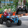 Yeah Depot - Qaba 2 Seater Electric Car for Kids, 24V Battery Powered Ride on Car with Remote Control, 3 Speed, Slow Start, LED Lights, Music, Horn, Spring Suspension for 3-8 Years, Blue