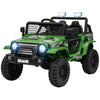Yeah Depot - Qaba 12V Ride on Truck, Battery Powered Kids Electric Car with Parent Remote, 4 Suspension Wheels, 3 MPH Max Speed, Music, Horn & LED Lights for Ages 3-6 Years Old, Green