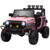 Yeah Depot - Qaba 12V Ride on Truck, Electric Car for Kids, Battery Powered Ride on Car, Parent Remote, 4 Suspension Wheels, Music Horn LED Lights, Pink
