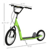 Yeah Depot - Aosom Youth Scooter Kick Scooter for Kids 5+ with Adjustable Handlebar 16'' Front and 12'' Rear Dual Brakes Inflatable Wheels, Green