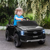 Yeah Depot - Qaba Ford Ranger Licensed 12V Kids Ride on Truck, Toddler Electric Car with Remote Control, Toy Storage, Spring Suspension, LED Headlights, Music Horn, for Ages 3-6 Years, Black