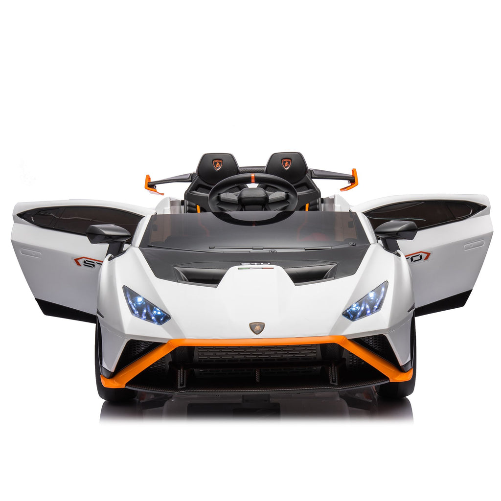 Yeah Depot - Lamborghini Huracan Sto 24V Kids Electric Ride-On Drift Car: Speeds 1.86-5.59 MPH, Ages 3-8, Foam Front Wheels, 360Â° Spin, LED Lights, Dynamic Music, Early Learning, USB Port, Drift Feature