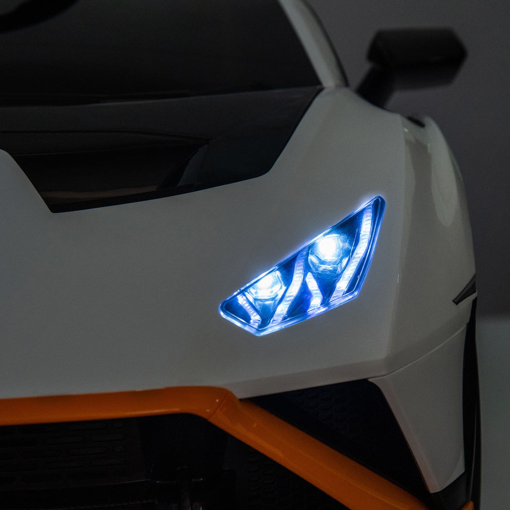 Yeah Depot - Lamborghini Huracan Sto 24V Kids Electric Ride-On Drift Car: Speeds 1.86-5.59 MPH, Ages 3-8, Foam Front Wheels, 360Â° Spin, LED Lights, Dynamic Music, Early Learning, USB Port, Drift Feature