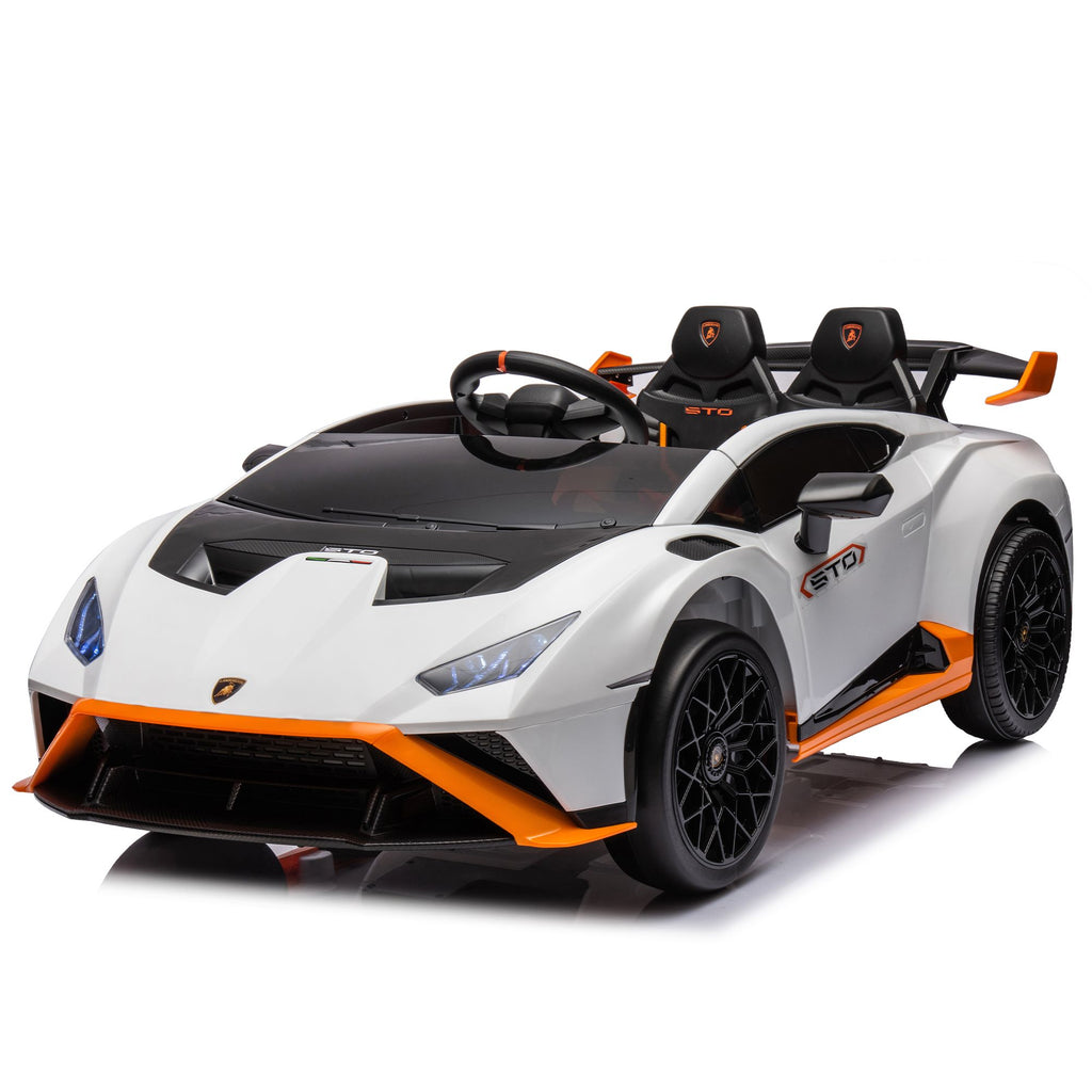 Yeah Depot - Lamborghini Huracan Sto 24V Kids Electric Ride-On Drift Car: Speeds 1.86-5.59 MPH, Ages 3-8, Foam Front Wheels, 360Â° Spin, LED Lights, Dynamic Music, Early Learning, USB Port, Drift Feature